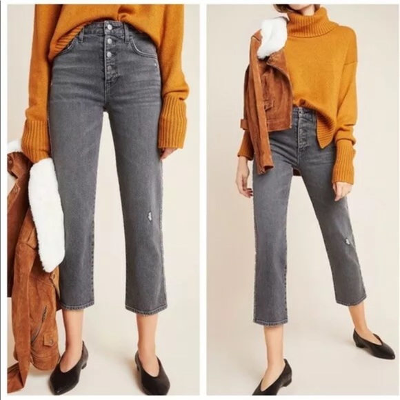 Sundry High Rise button fly cropped jean - Picture 1 of 6